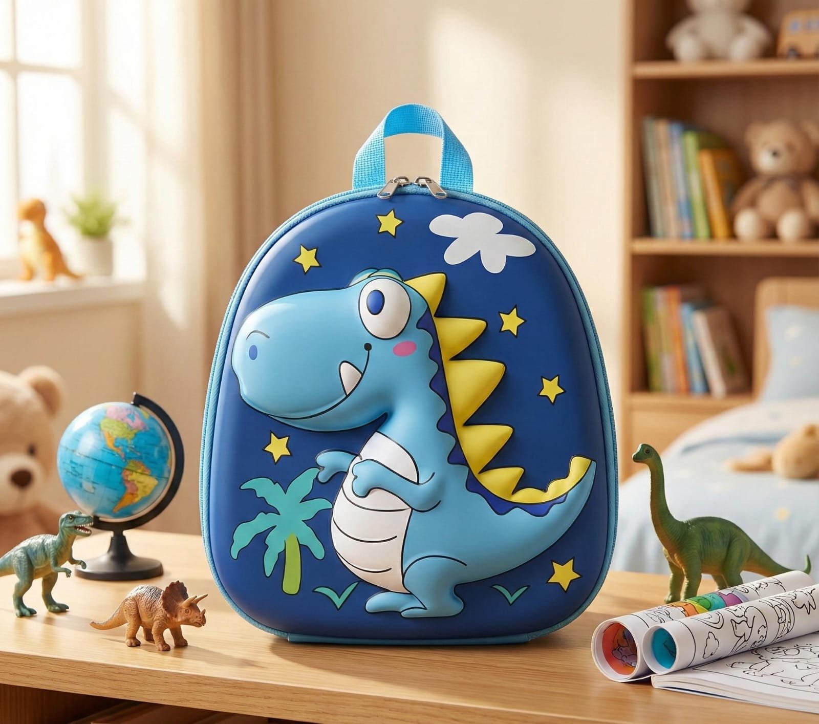 Blue Dino 🦕 3D High Quality Play Nursery Baby Boy Girl School Bag