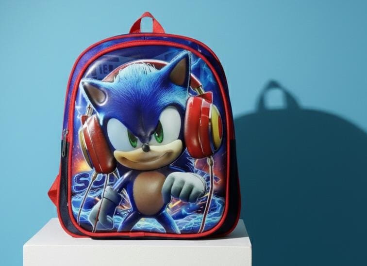 Super Sonic Baby Boy PU 3D High Quality Play Nursery School Bag